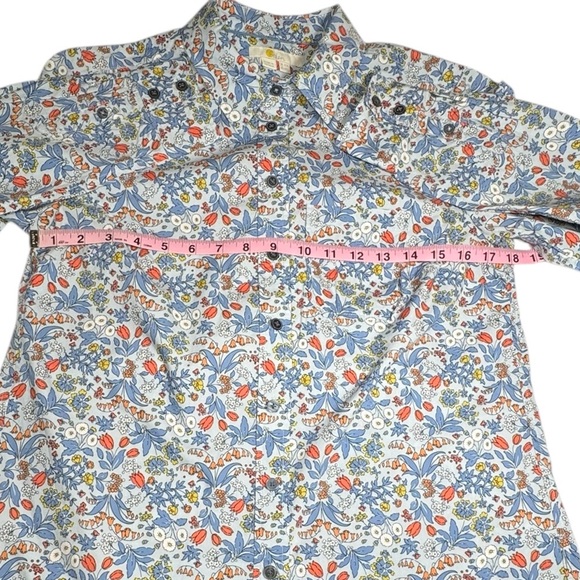 Boden Woman’s Blue Floral Button Down Shirt Size 6R - Picture 7 of 16